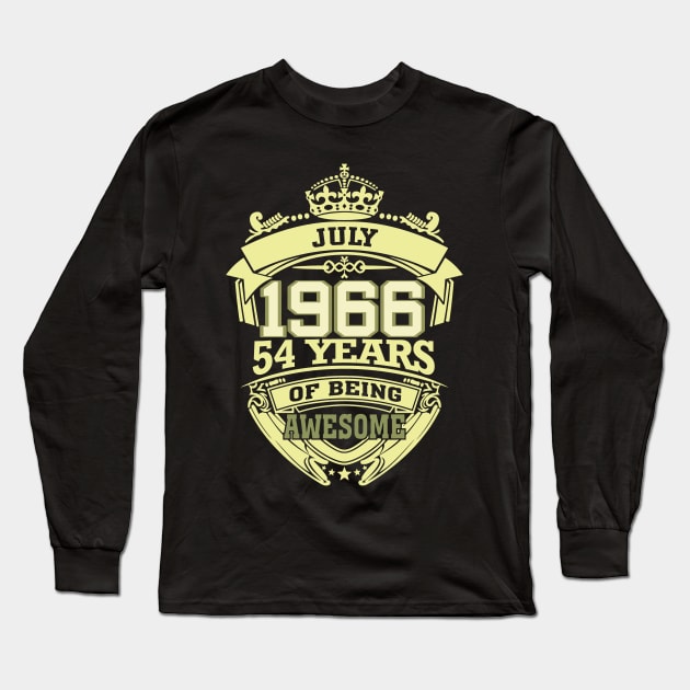1966 JULY 54 years of being awesome Long Sleeve T-Shirt by OmegaMarkusqp